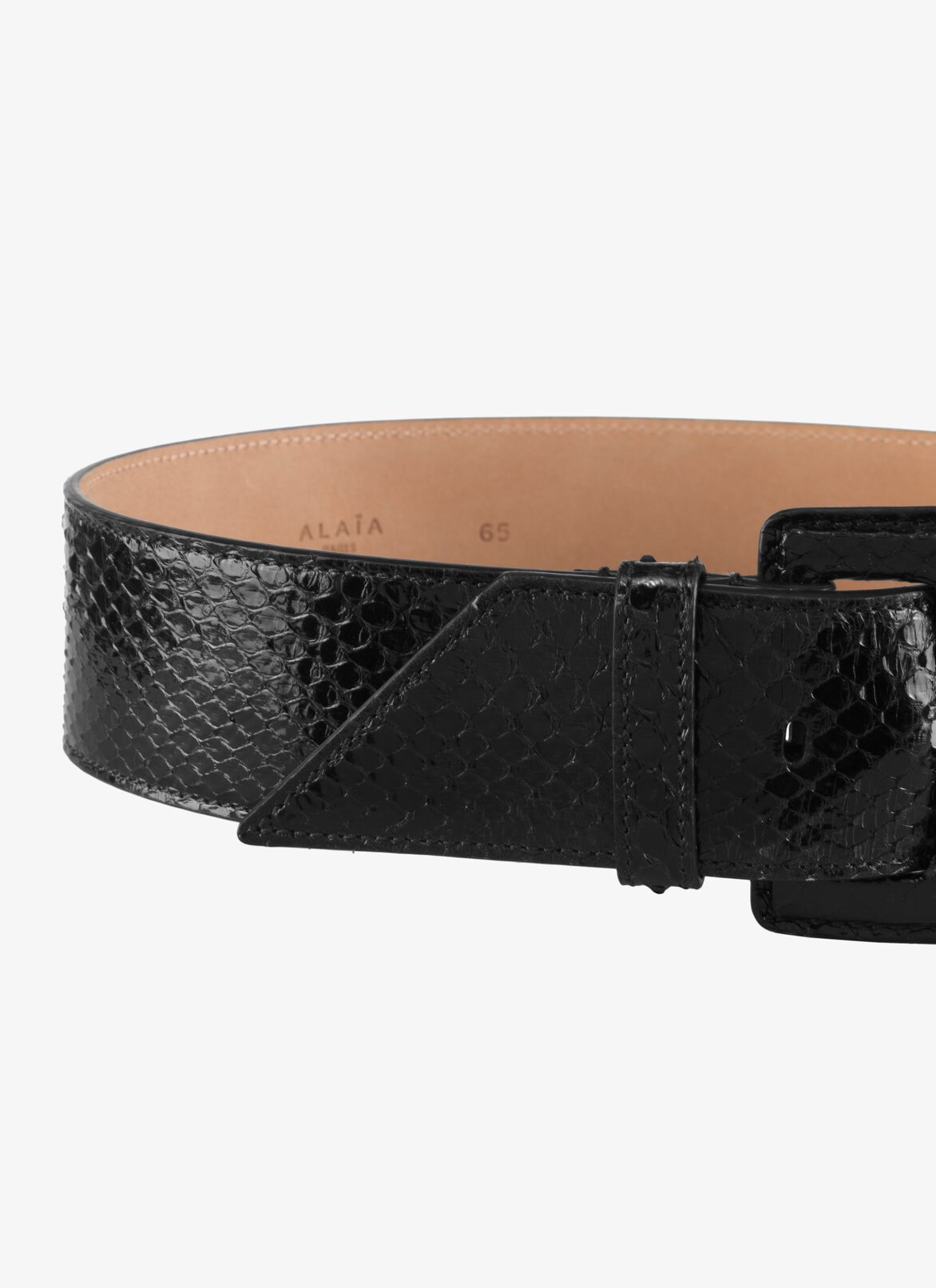 BELT PYTHON BRILLANT BLACK ALAÏA BLACK  BELT PYTHON BRILLANT BLACK